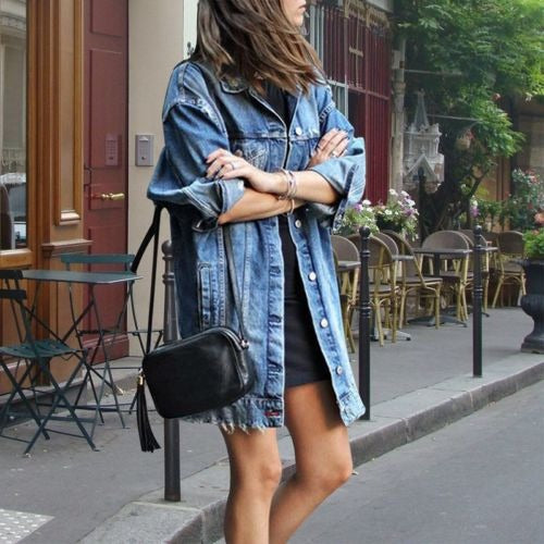 Lange Jeansjacke für Damen