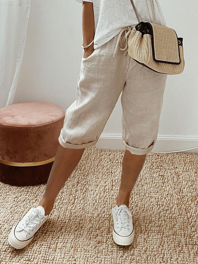 Lässige Hose mit elastischem Bund für Damen