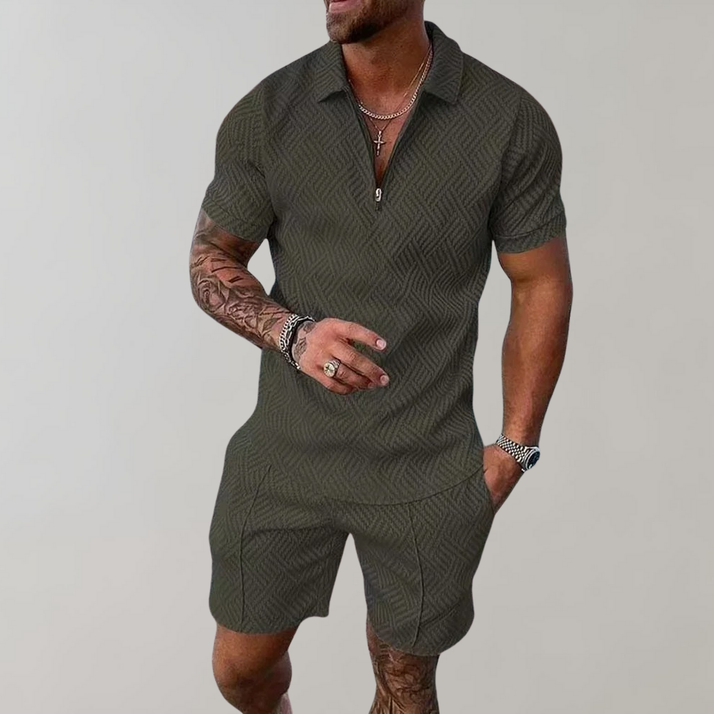 Polo Shirt und Shorts für Herren