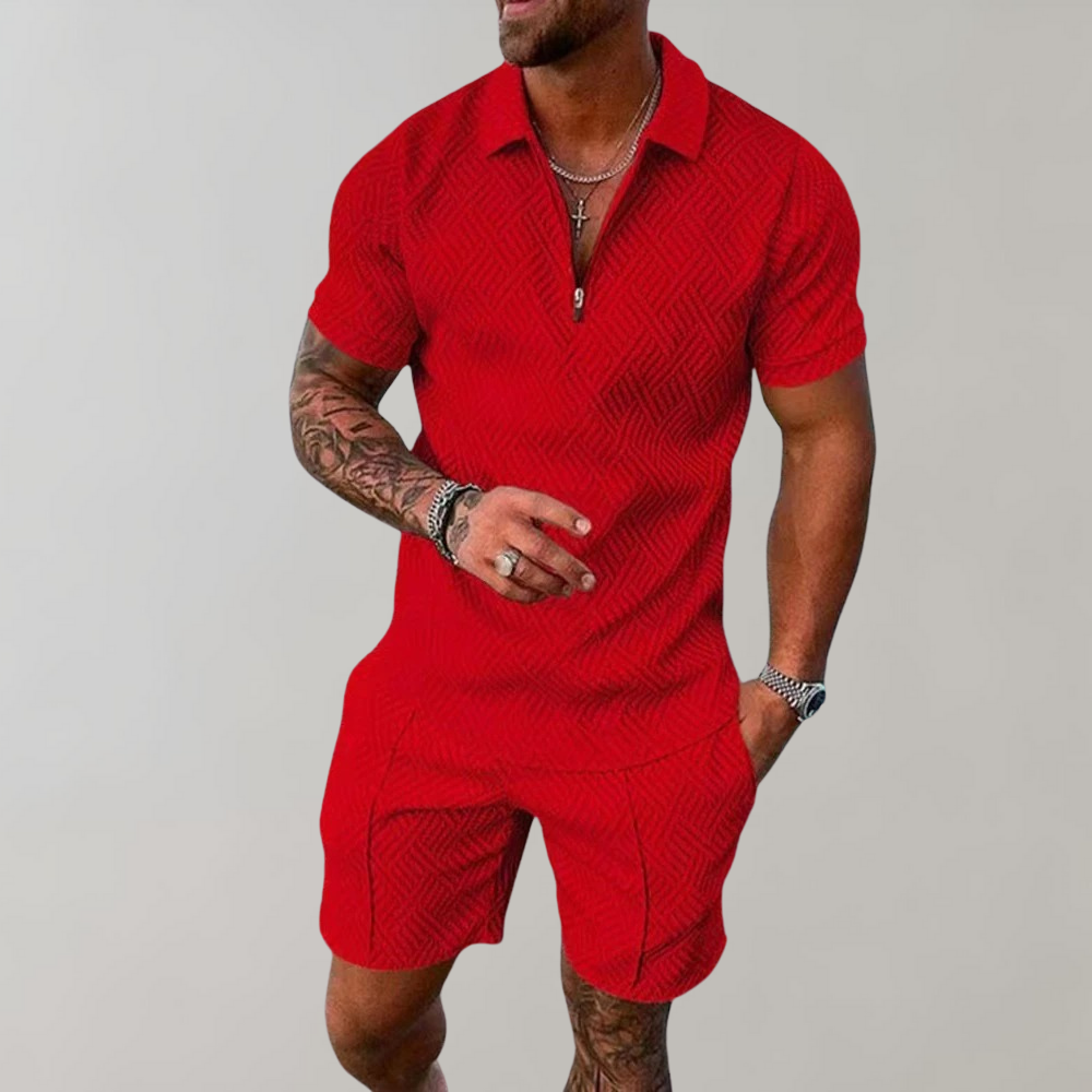 Polo Shirt und Shorts für Herren